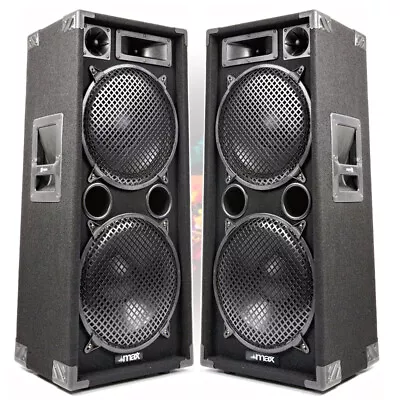 PAIR MAX 2x12 3 Way PA BAND KARAOKE 2800w Peak Bass Floor Loud Speakers SSC2805 • £279