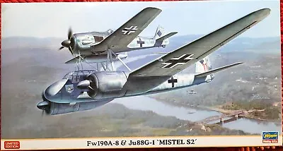 Hasegawa 1/72 WWII German Focke-Wulf Fw190A-8 & Ju88G-1 Mistel S2 • $74.50