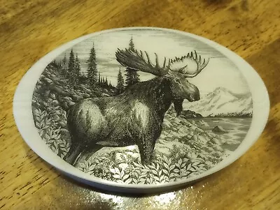 Kiana Moose Etched Stone Trinket Box Made In Alast • $15