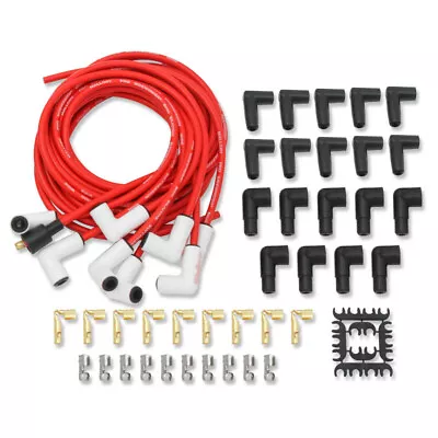 Mallory Spark Plug Wire Set 937C; PSW Ceramic Boot 8.0mm Red Spiral Wound For V8 • $172.68