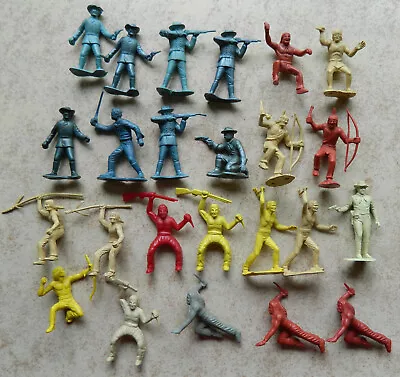 24 Vintage 60mm Marx Fort Apache Playset Plastic Toy Cavalry & Indian Figures • $21.99