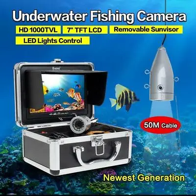 EYOYO 50M 7 Inch 360° Underwater Fish Finder Fishing Video Camera Ice Fishing • $153.98