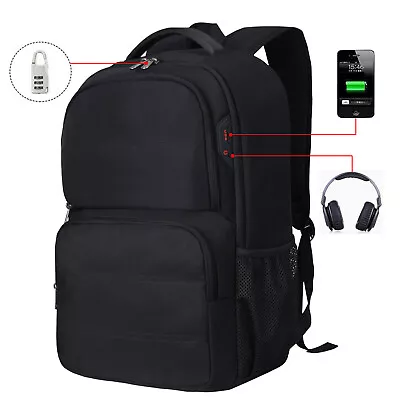 17.3 Inch Laptop Backpack Anti Theft Waterproof Extra Large Rucksack School Bag • £17.99