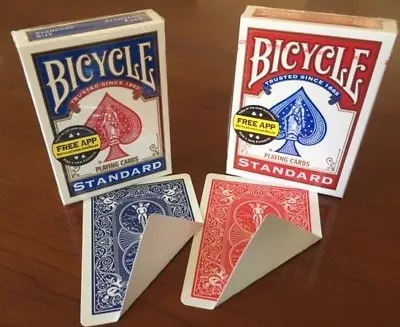 2 DECKS Bicycle RED BACK/BLUE BACK BLANK FACE Gaff Magic Playing Cards • $11.95