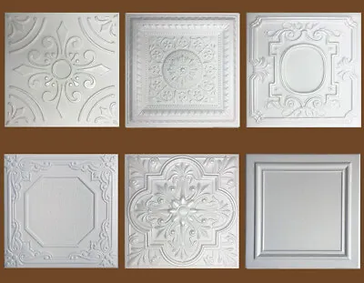 Ceiling Tiles Glue Up Styrofoam 20  X 20  WHITE Choice Of 6 Designs !!! • $3.85