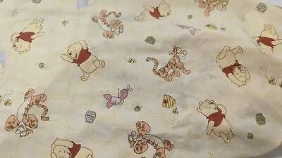 Classic Disney Winnie-The-Pooh YELLOW Fitted  Baby Crib Sheet Pooh Piglet Eeyore • $17.13
