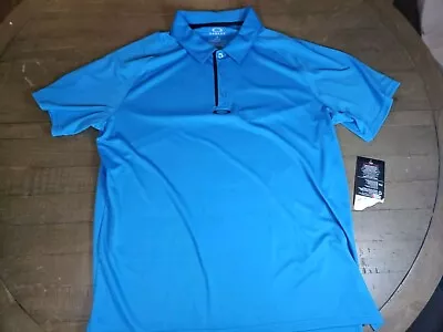 NWT Oakley Polo Shirt Mens Extra Large Blue Hydrolix Golf Shirt Regular Fit • $24.99