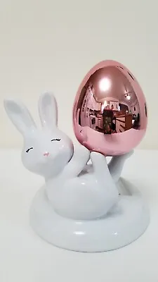 Bath & Body Works Easter Bunny Rabbit Holding Shiny Pink Egg Foaming Soap Holder • $16