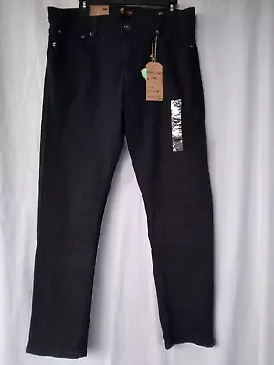 Ring Of Fire Men Slim Fit Black  Jeans Denim Pants  36 X 30 New • $27.99