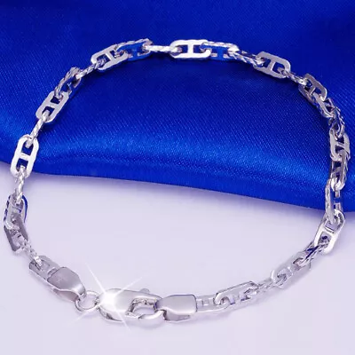 Fine Pt950 Real Platinum 950 Women Men 4.4mm Solid Anchor Link Bracelet 7.5inch • $1886