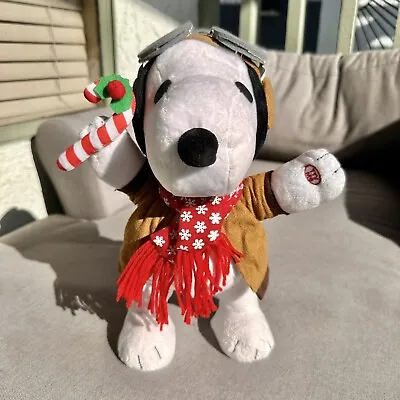 Snoopy Peanuts Aviator Plush Animated Gemmy 12” Christmas Musical Dancing Works • $29.99
