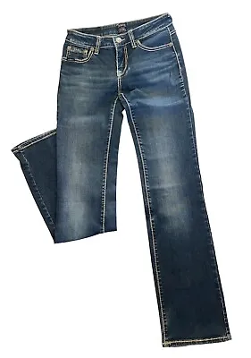 Cowgirl Up Don't Fence Me In Jeans Womens Size 2 Actual 28 X 35 Stretch Denim • $19.97