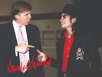 $18.04 • Buy President Donald Trump & Michael Jackson Signed Autograph 8.5 X11 Photo Reprint