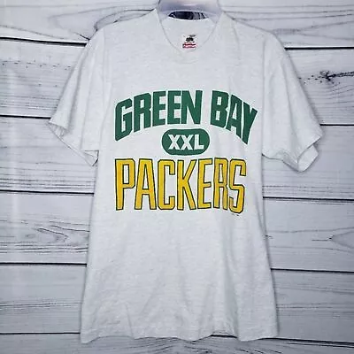 Vintage Single Stitch Gray Green Bay Packers Short Sleeve Shirt Large • $25