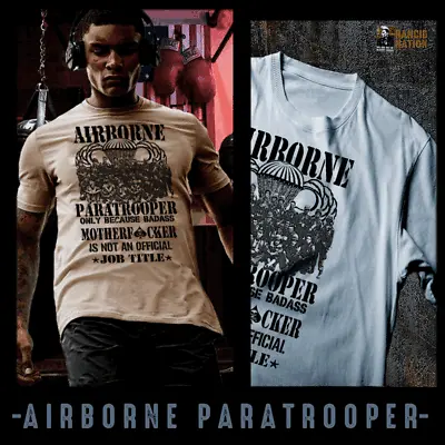 Airborne T-shirt Army Paratrooper Infantry Platoon Military Jumpwings Combat Tee • $19.99