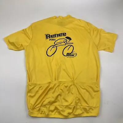 VINTAGE Performance Cycle Jersey Size Large L Yellow Shirt 1/2 Zip Short Sleeve • $28.77