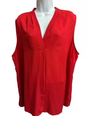 Violet & Claire Top 2X Red V-Neck Lightweight Polyester Sleeveless Shirt Blouse • $8.95