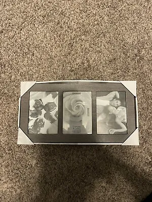 Brand New 3 Opening 4x6 Silver Grey Oak Malden Picture Frame Family Portrait • $14