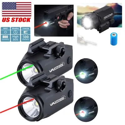 800 Lumen Pistol LED Flashlight  Green Red Laser Rechargeable Combo For Glock 19 • $42.59