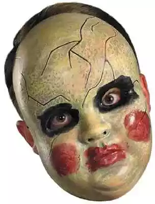 Smeary Doll Face Mask Plastic Scary Fancy Dress Up Halloween Costume Accessory • $12.77