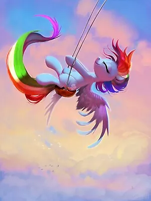 MY LITTLE PONY RAINBOW DASH - LARGE WALL ART CANVAS FRAMED PICTURE 20x30 INCH  • £20