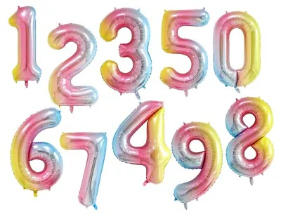 40  Foil Number BALLOONS GIANT  Self Inflating Birthday Age Party Wedding Baloon • £1.45