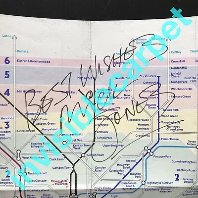 Mick Jones The Clash Autographed London Underground Map Punk Rock Signed • £10.50