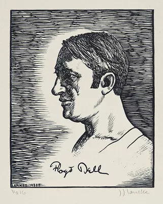 JULIUS J. LANKES Xrare Vtg 1930 Signed Woodcut FLOYD DELL Coll. Of DB Gilchrist • $449.99