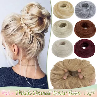 55g Messy Bun Scrunchie Hair Piece Rose Donut Updo False Cover Hair Extension UK • £7.80