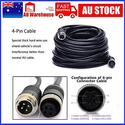 4Pin Video Extension Cable Wire For Bus Truck Reversing Rear View Camera 5M • $16.99