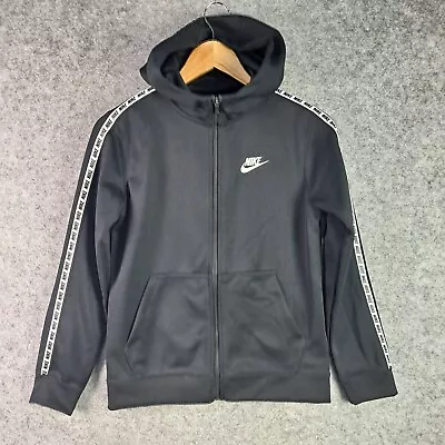 Nike Jacket Boys Kids Large Black Zip Hoodie Casual Sport Winter Pocket 5491 • $25