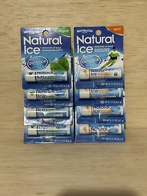4-Mentholatum Natural Ice Lip Balm SPF 15 & 4-Natural Ice Sport SPF 30 • $21.95
