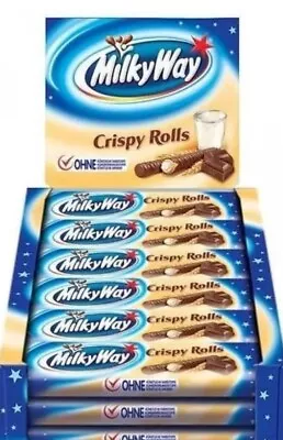 MILKYWAY CRISPY ROLLS CHOCOLATE BARS. FULL BOX 24x22.5g. BEST BEFORE 19/05/2024. • £49.99