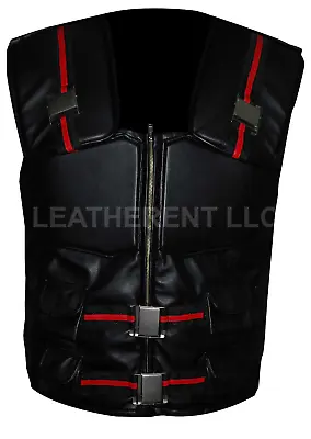 Blade Wesley Snipes Classic Military Cosplay Black Real Leather Tactical Vest • $98.98