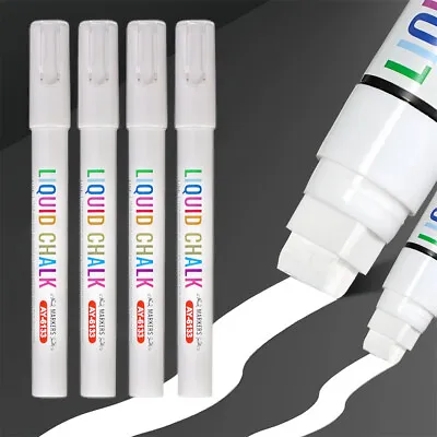 4x Magic Pens Liquid Chalk Markers Pens Bullet/Chisel Tips Art Supplies For Kids • £4.03