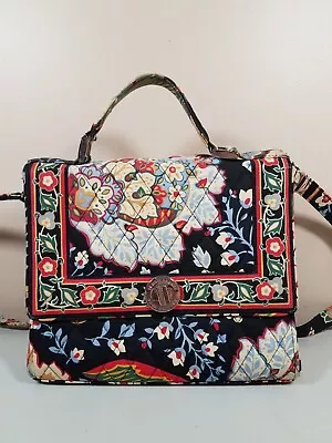 Vera Bradley Quilted Handbag Retired Versailles With Turn Lock • $21.95