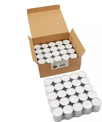 100 Pack Unscented 8 Hour Extended Burn Time Tea Light Candles White 100 Count • $21.55