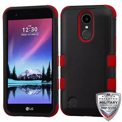 For LG V5 Natural Black Red TUFF Hybrid Case Cover [Military-Grade Certified] • $9.09