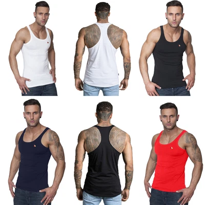 £5.25 • Buy RKB Mens Gym Vest Racerback Bodybuilding Muscle Stringer Plain Tank Top Fitness