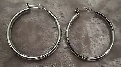 Qvc Steel By Design Hoop Earrings • $15