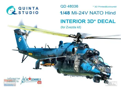 QTSQD48036 1:48 Quinta Studio Interior 3D Decal - Mi-24V NATO Hind (ZVE Kit) • $34.69