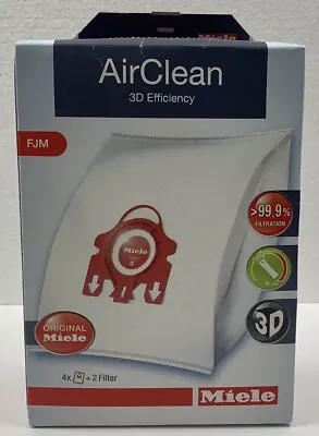 Miele FJM Vacuum Bags - 3D AirClean - 4 HEPA Bags & 2 Filters Per Box   • £18.05