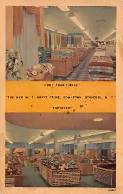 Syracuse New York W.T. Grant Store Multi-View Linen Vintage Postcard U6034 • $14.75