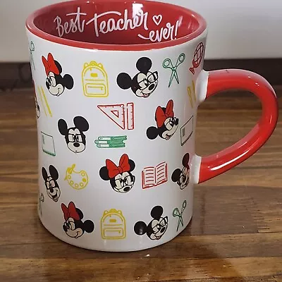 NEW Disney - Best Teacher Ever - Mug Ceramic Coffee Cup Mickey Minnie Mouse • $16