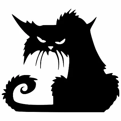 GRUMPY CAT Halloween Vinyl Decal Sticker Window Wall Decoration Party Kids • £13.11