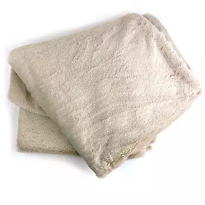 Plush Blanket Faux Fur Throw Blanket Super Soft 60 X50  Size Beige Color New • $25.85