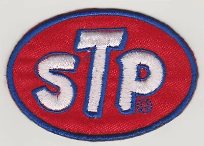 $3.49 • Buy STP Red W/Blue Border 3 1/8  X 2 1/8 Embroidered Iron On Car Patch *New* #102
