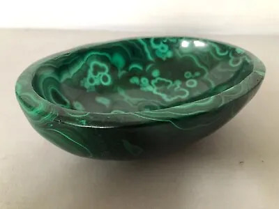 Solid Malachite Oval Hand Carved Dish • $295