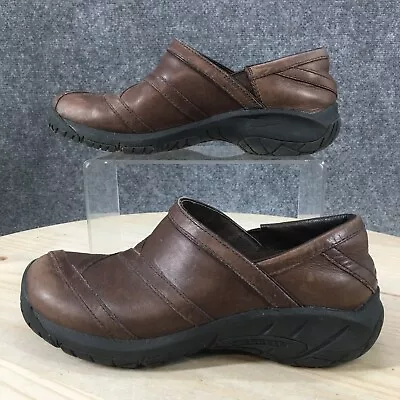 Merrell Shoes Womens 5.5 Encore Eclipse Comfort Slip On Clogs Brown Leather • $14.99