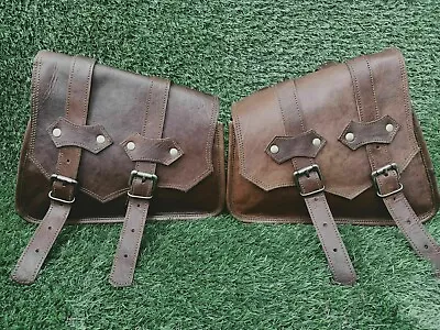 Goat Leather Motorcycle Saddle Bags Saddlebag Luggage Bag For Sportster • $85.50